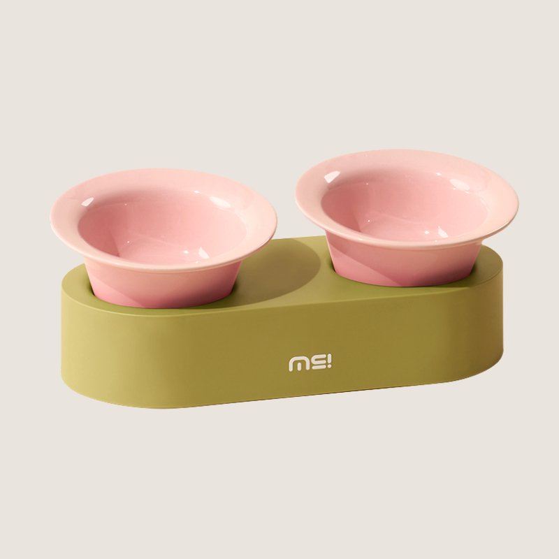 MS Designer Series Dual Ceramic Pet Bowls with Detachable Stand | Higooga