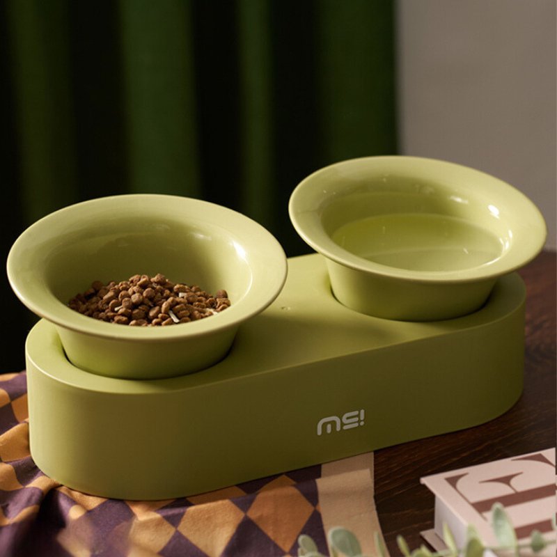 MS Designer Series Dual Ceramic Pet Bowls with Detachable Stand | Higooga