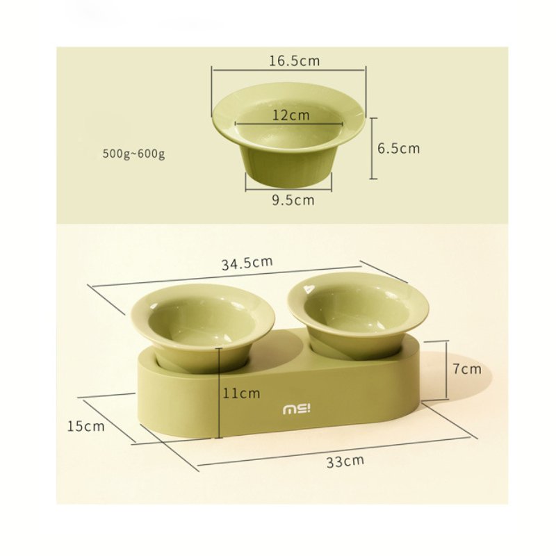 MS Designer Series Dual Ceramic Pet Bowls with Detachable Stand | Higooga