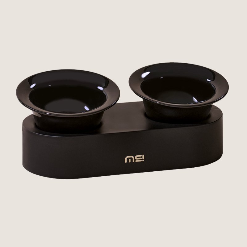 MS Designer Series Dual Ceramic Pet Bowls with Detachable Stand