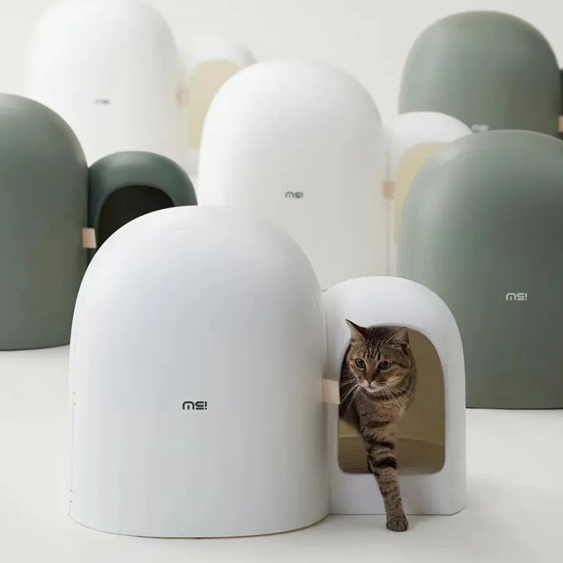 Compect Cat MS Modern & Chic Fully Enclosed Compact Cat Litter Box | Higooga