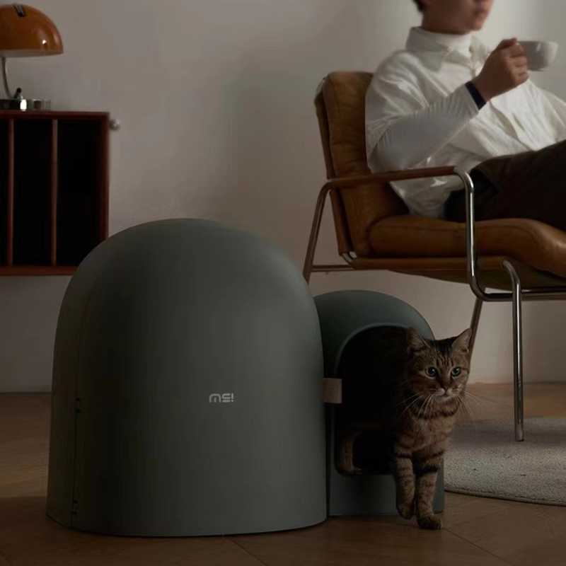 MS Modern & Chic Fully Enclosed Compact Cat Litter Box MAX | Higooga