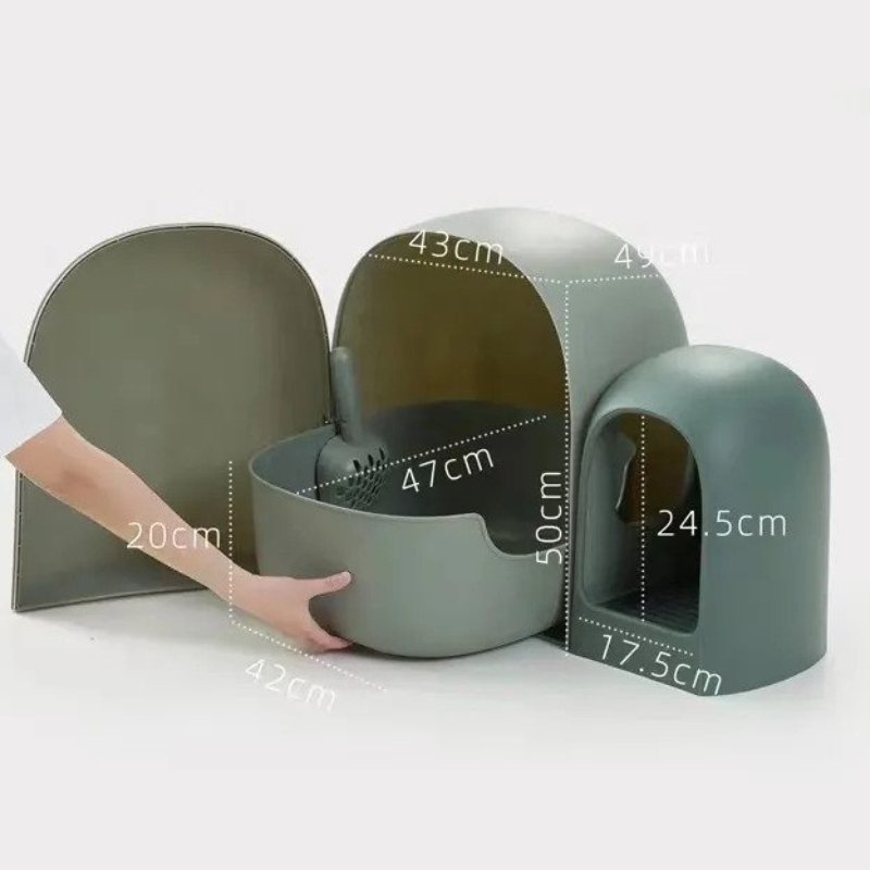 MS Modern & Chic Fully Enclosed Compact Cat Litter Box MAX | Higooga