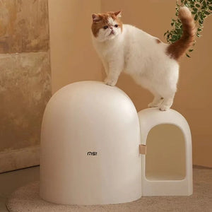 MS Modern & Chic Fully Enclosed Compact Cat Litter Box MAX | Higooga