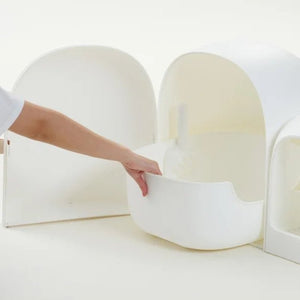 MS Modern & Chic Fully Enclosed Compact Cat Litter Box MAX | Higooga