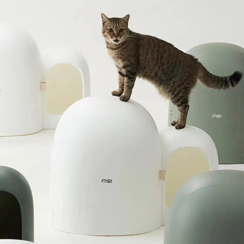 MS Modern & Chic Fully Enclosed Compact Cat Litter Box MAX | Higooga