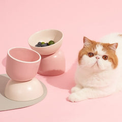 MS Two-Way Slanted Ceramic Pet Bowls - Bowls, Feeders & Waterers - Higooga
