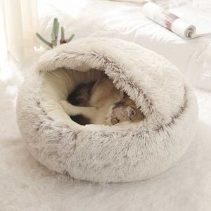 Soft Plush Pet Cave Bed for Medium Sized Cats & Dogs - Beds & Furniture - Higooga