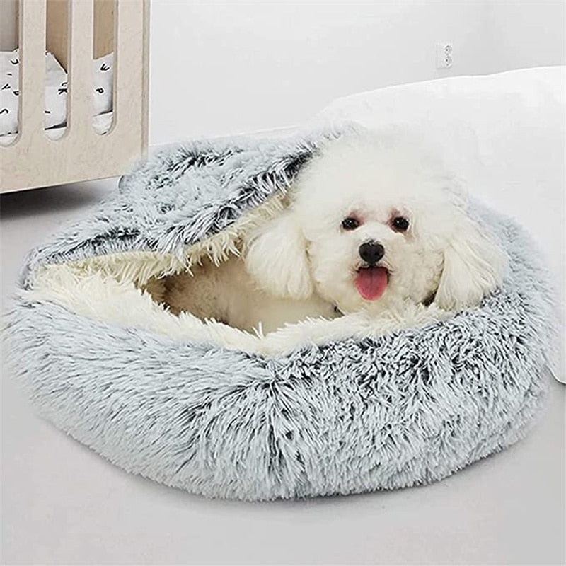 Soft Plush Pet Cave Bed for Small Cats & Dogs - Beds & Furniture - Higooga