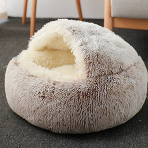 Soft Plush Pet Cave Bed for Small Cats & Dogs - Beds & Furniture - Higooga