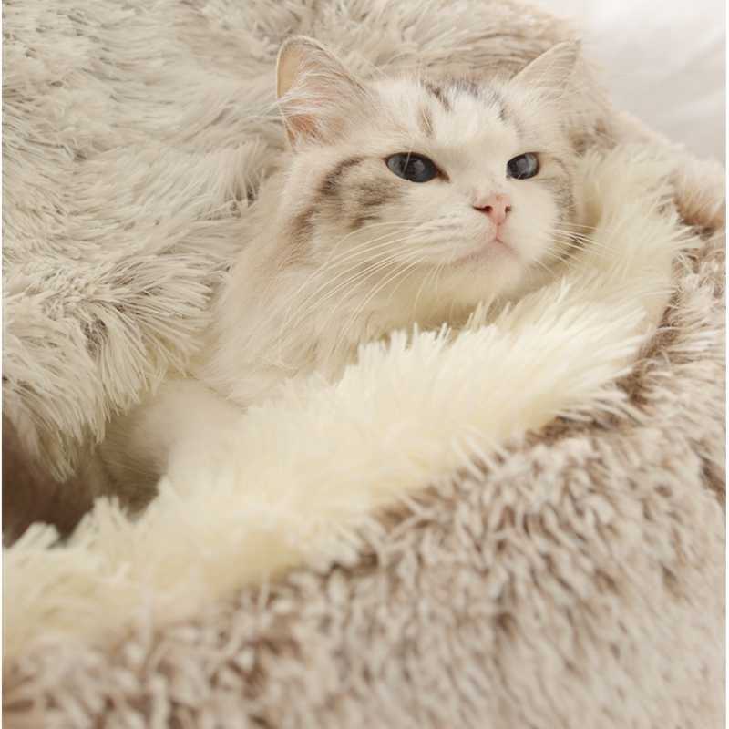 Soft Plush Pet Cave Bed for Small Cats & Dogs - Beds & Furniture - Higooga