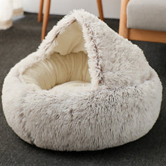 Soft Plush Pet Cave Bed for Small Cats & Dogs - Beds & Furniture - Higooga