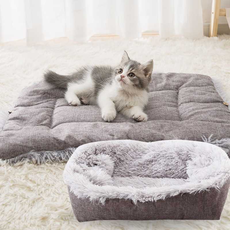 Super Plush Foldable Cat Mat Bed - Beds & Furniture - Higooga