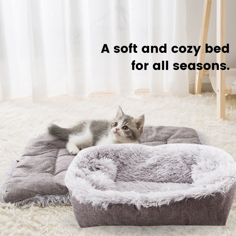Super Plush Foldable Cat Mat Bed - Beds & Furniture - Higooga