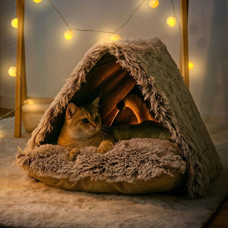 Tent-Style Super Plush Pet Bed | Higooga