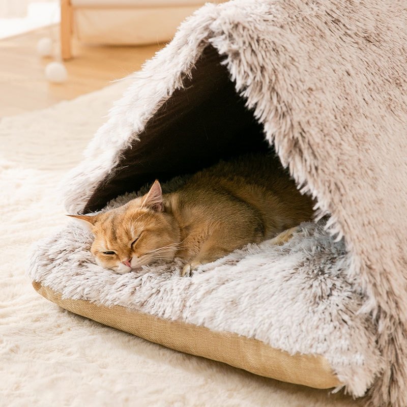 Tent-Style Super Plush Pet Bed | Higooga