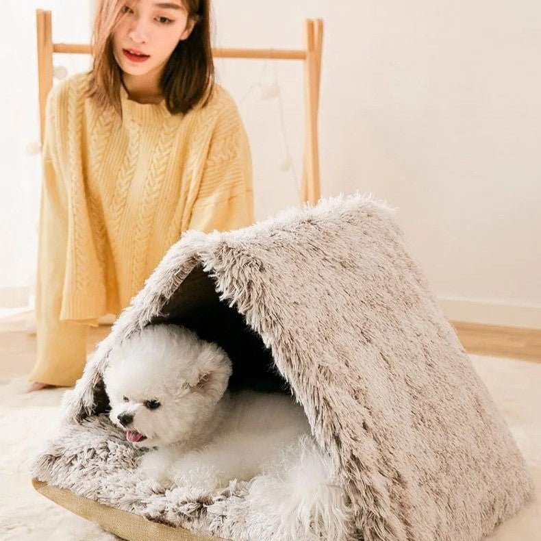 Tent-Style Super Plush Pet Bed | Higooga